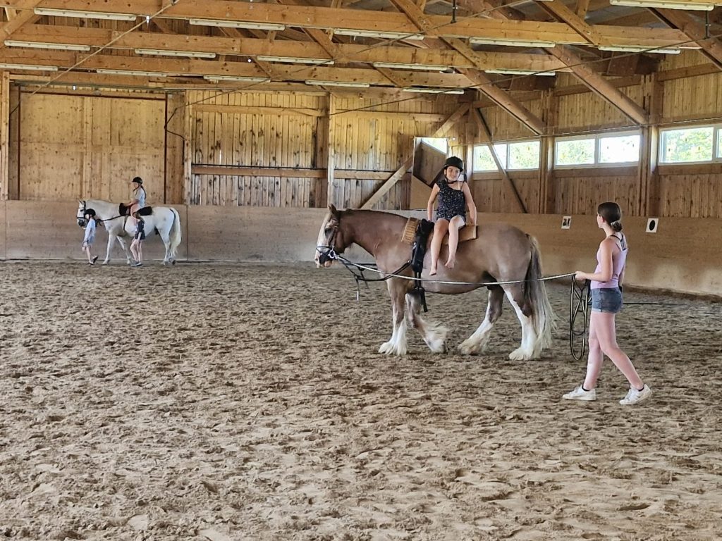 Voltigieren in der Kleingruppe in der Reithalle